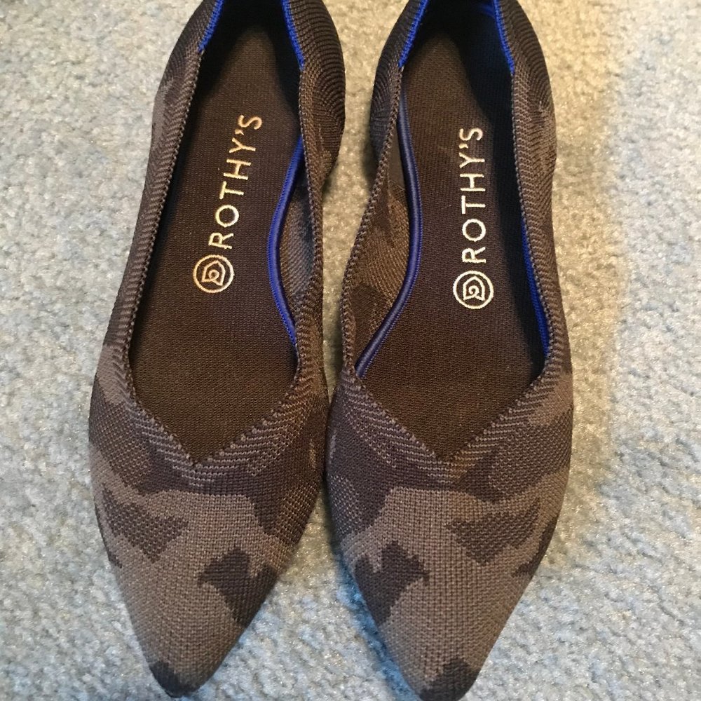 Rothy's Pointed Toe Flats - Grey Camo